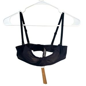 SKIMS Ultra Fine Mesh Bra Strapless Removable Straps Style BR-UWR-2209 34A Onyx